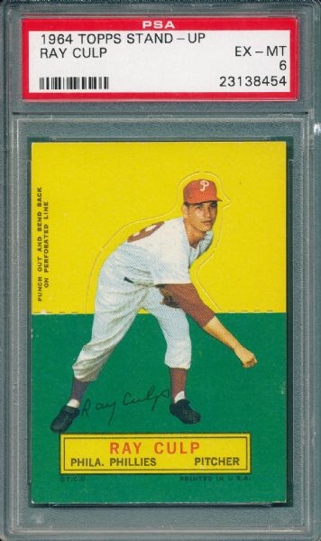 1964 Topps Stand-Up Ray Culp, SP,  PSA 6
