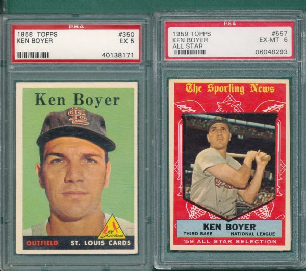 1958-60 Topps Lot of (3) W/ Gibson PSA 