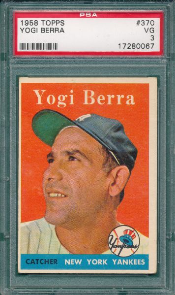1958-59 Topps Yogi Berra & Whitey Ford Lot of (3) PSA 3