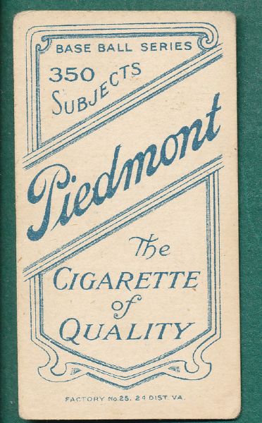 1909-1911 T206 McGraw, Finger, Piedmont Cigarettes 