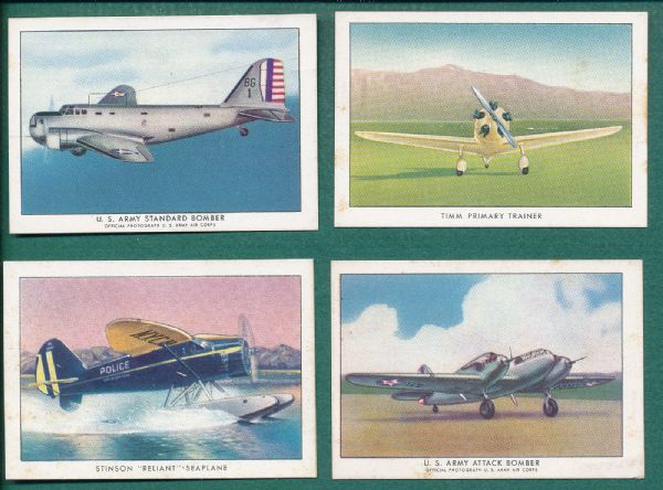 1940s T87 Modern American Airplanes Wings Cigarettes Lot of (121)