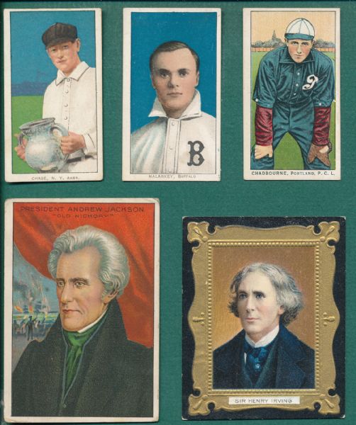 1909-11 Lot of (5) Tobacco Cards W/ T206 Chase