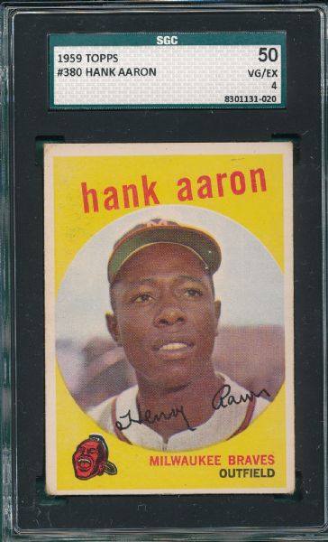 1959 Topps #380 Hank Aaron SGC 50