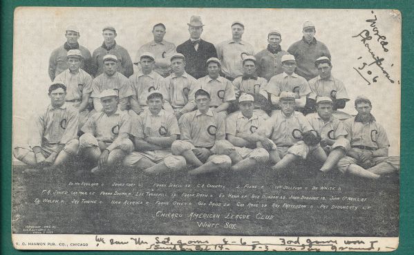 1906 Chicago White Sox World Champions Postcard W/ Ed Walsh
