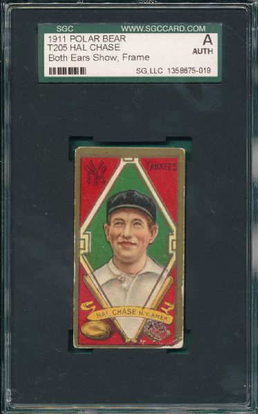 1911 T205 Chase, Both Ears, Polar Bear Tobacco SGC Authentic