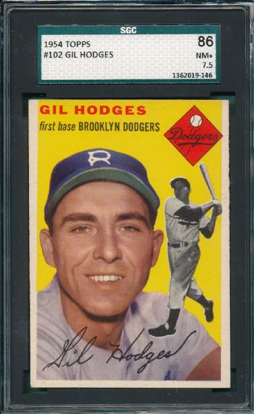 1954 Topps #102 Gil Hodges SGC 86