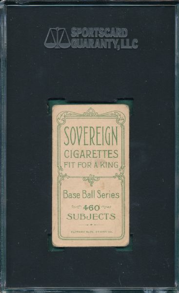 1909-1911 T206 Schaefer, Washington, Sovereign 460 Cigarettes SGC 45