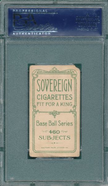 1909-1911 T206 Meyers, Port, Sovereign 460 Cigarettes PSA 1.5