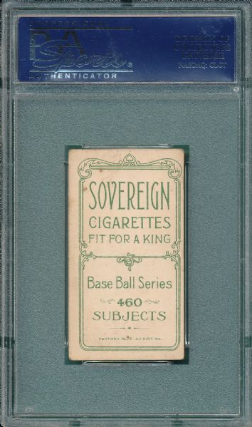 1909-1911 T206 Bridwell with Cap, Sovereign 460 Cigarettes PSA 3