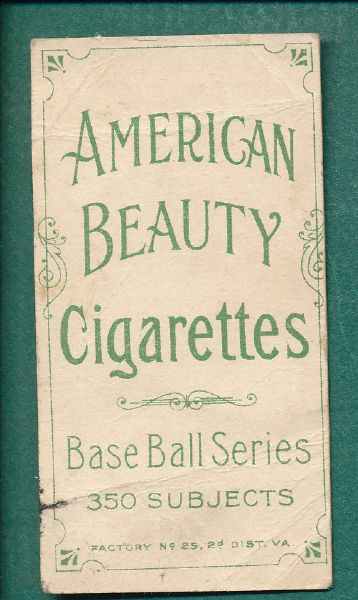 1909-1911 T206 David Brain American Beauty Cigarettes 