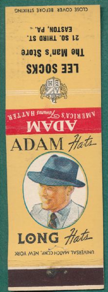 1942 Adam Hats Sam Taub boxers matchcover partial set (25/30)