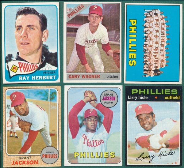 1965-71 Topps Lot of (374) Phillies *Crease Free*