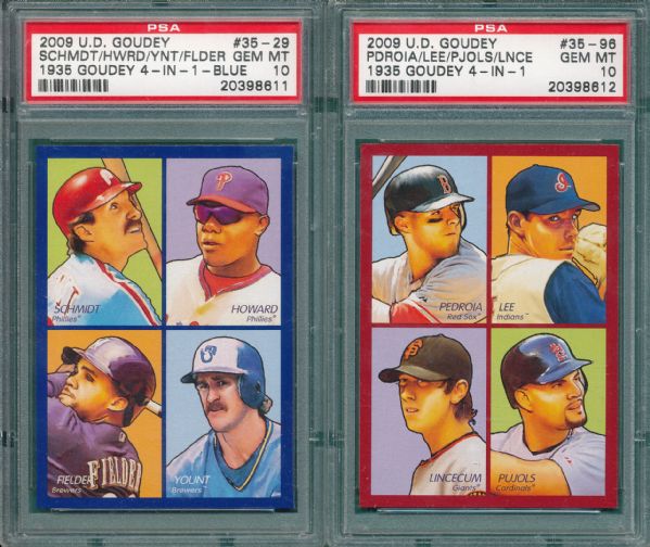 2009 UD Goudey 4 in 1 Lot of (2) PSA 10