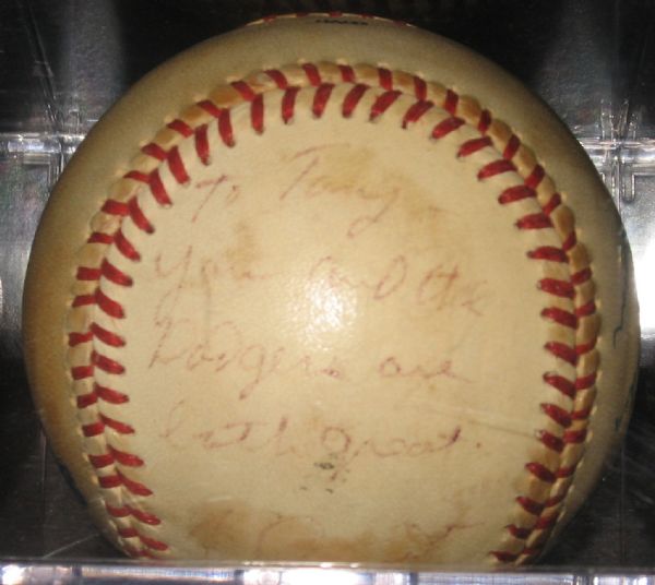 Bob Lemon/Tom Lasorda Autographed World Series Baseball PSA/DNA