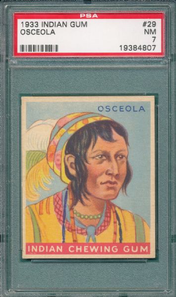 1933 Goudey Indian Gum #29 Osceola PSA 7