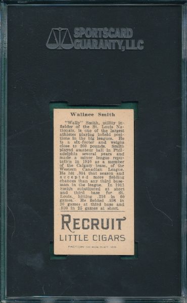 1912 T207 Wallace Smith Recruit Little Cigars SGC 60