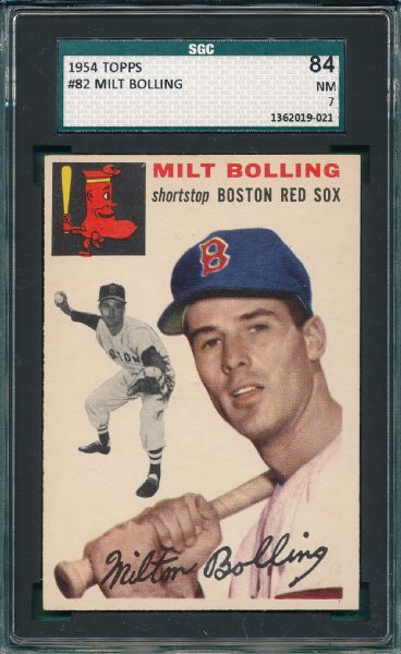 1954 Topps #82 Milt Bolling SGC 84