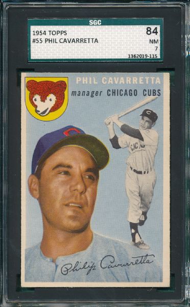 1954 Topps #55 Phil Cavaretta SGC 84