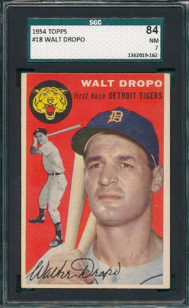 1954 Topps #18 Walt Dropo SGC 84