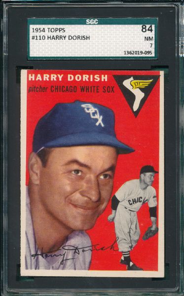 1954 Topps #110 Harry Dorish SGC 84