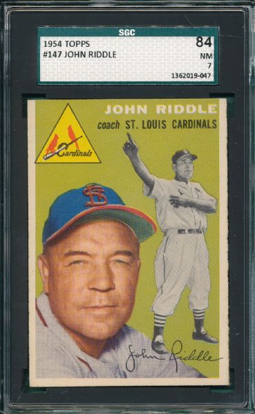 1954 Topps #147 John Riddle SGC 84