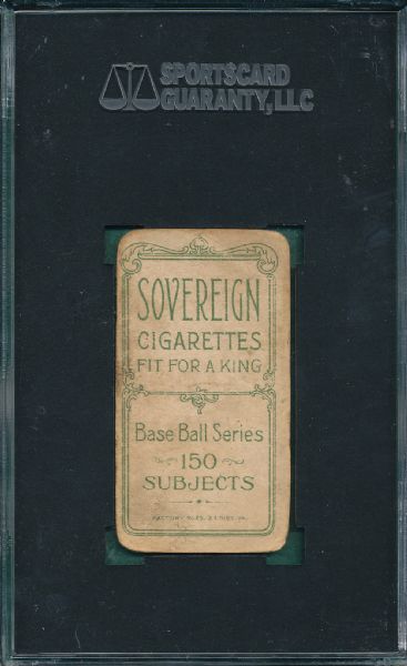 1909-1911 T206 Dahlen, Boston, Sovereign Cigarettes SGC 30