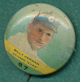1934-41 Lot of (5) Diamond Stars, 1932-34 Tatoo Gum Pin #67 Billy Herman, & Play Ball