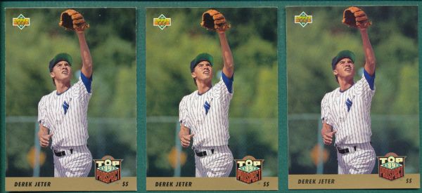 1993 Upper Deck #449 Derek Jeter, Rookie, Lot of (3)