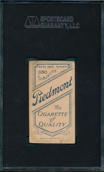 1909-1911 T206 Ty Cobb, Bat Off, Piedmont Cigarettes SGC 40