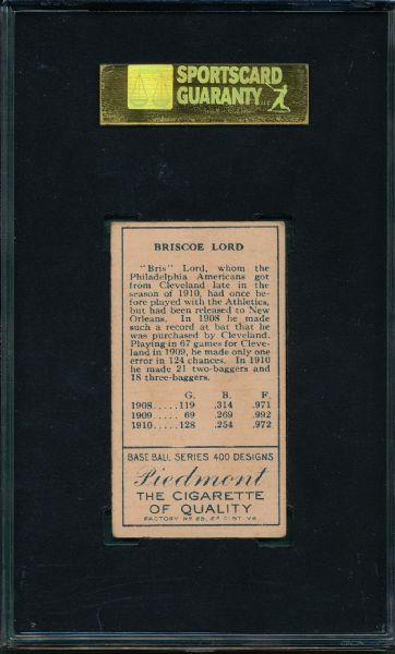 1911 T205 Lord Piedmont Cigarettes SGC 60