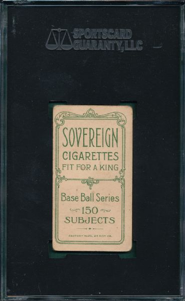 1909-1911 T206 Spade Sovereign Cigarettes SGC 40