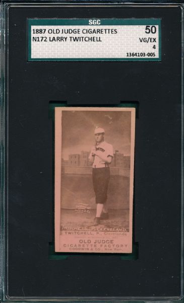 1887 N172 #468-1 Larry Twitchell Old Judge Cigarettes SGC 50
