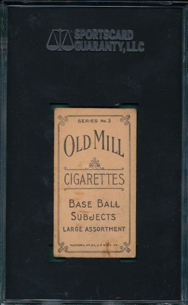 1910 T210-3 Gordon Old Mill Cigarettes SGC 45 *Orange Border* *Highest Graded*