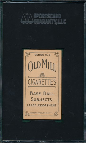 1910 T210-3 Johnston Old Mill Cigarettes SGC 60 *Orange Border* *Highest Graded*