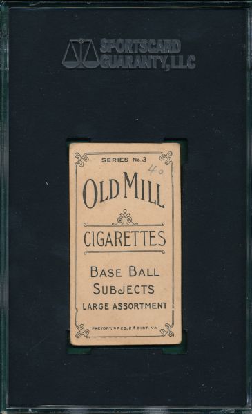 1910 T210-3 Kipp Old Mill Cigarettes SGC 30 *Orange Border* *Low Pop*