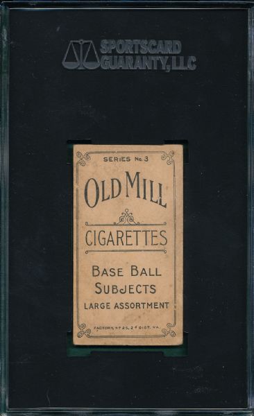 1910 T210-3 Yantz Old Mill Cigarettes SGC 30 *Orange Border* *Low Pop*
