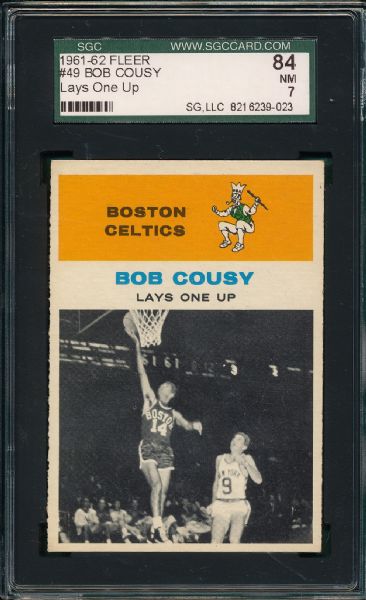1961-62 Fleer #49 Bob Cousy SGC 84
