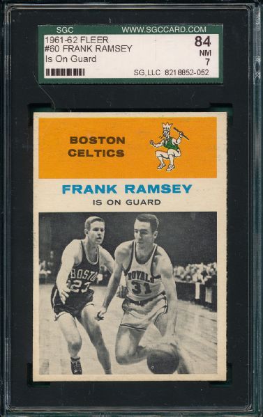 1961-62 Fleer #60 Frank Ramsey SGC 84