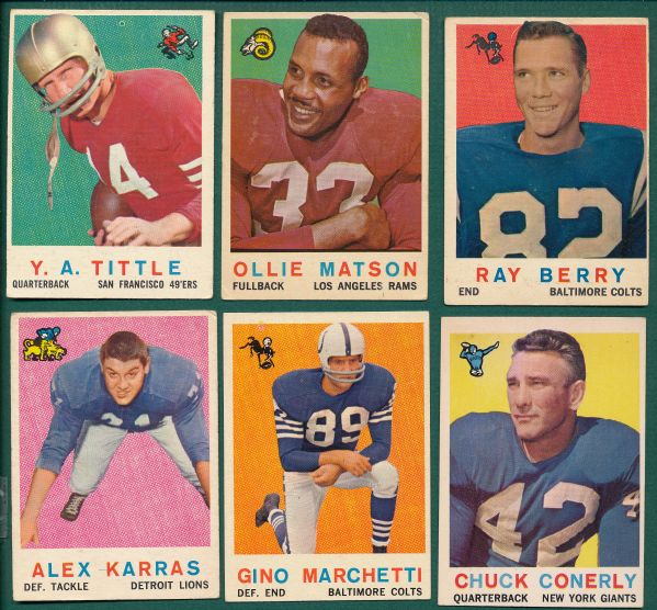 1959 Topps FB Lot of (42) W/ Tittle