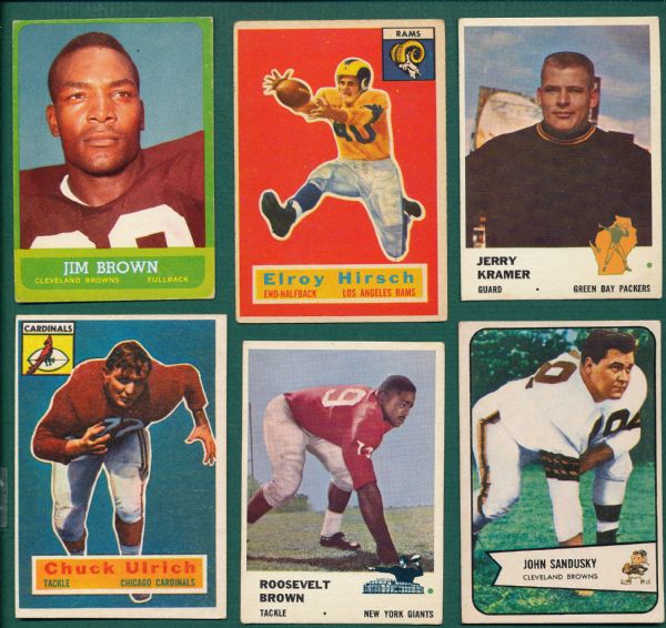 1954-66 Football Lot of (45) W/ Jim Brown