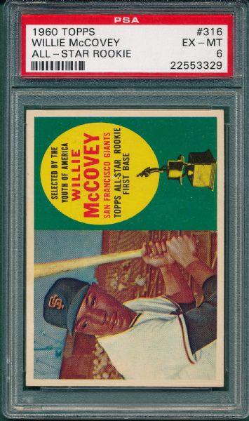 1960 Topps #316 Willie McCovey PSA 6 *Rookie*