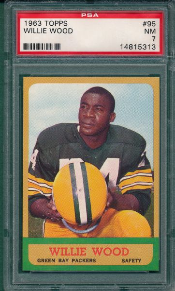 1963 Topps FB #95 Willie Wood PSA 7 *Rookie*