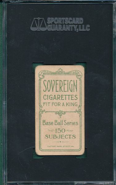 1909-1911 T206 Marquard, Hands at Thighs, Sovereign Cigarettes SGC 40