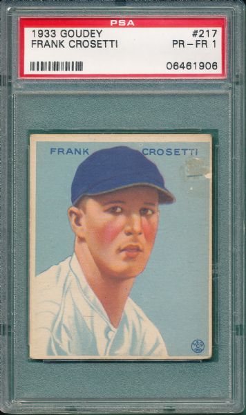 1933 Goudey #217 Frank Crosetti PSA 1