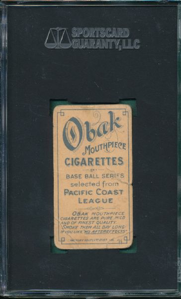 1909 T212-1 Hitt Obak Cigarettes SGC 10