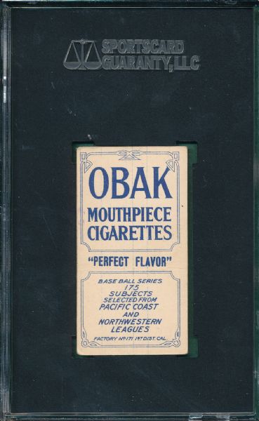 1910 T212-2 Dillon Obak Cigarettes SGC 40