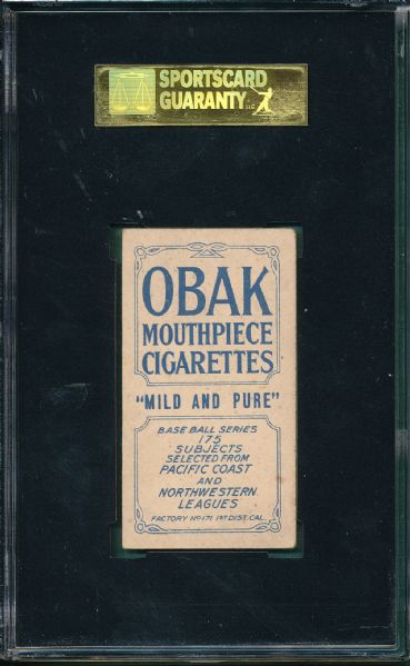 1910 T212-2 Christian Obak Cigarettes SGC 40