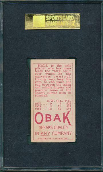 1911 T212-3 Hall Obak Cigarettes SGC 30