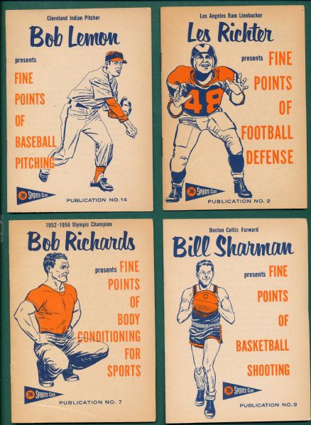 1957-58 Union 76 Oil Sports Club Booklets Lot of (9) 