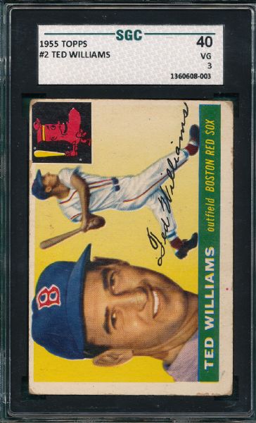 1955 Topps #2 Ted Williams SGC 40